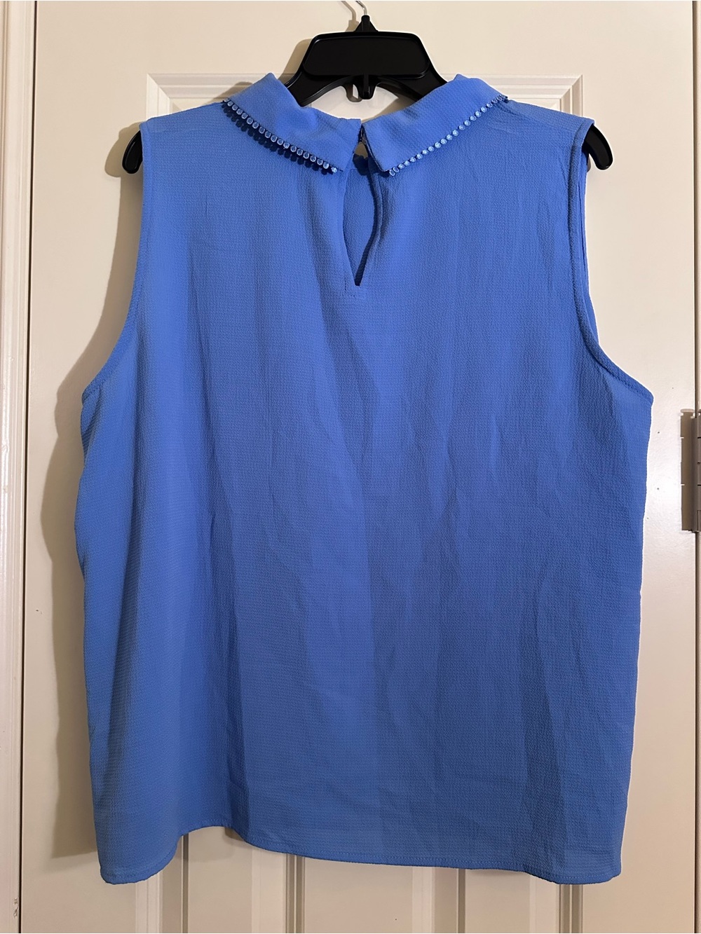 Cece Blue Pleated Neck Camisole - Picture 3 of 6